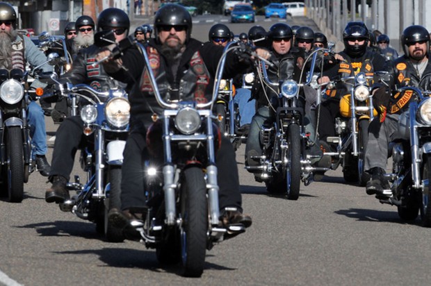 Members of 14 N.S-1521897.W outlaw motorcycle gangs gather at Moore Park